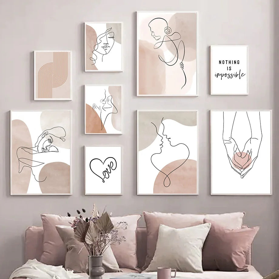 Affiche Abstrait Couple Dessin