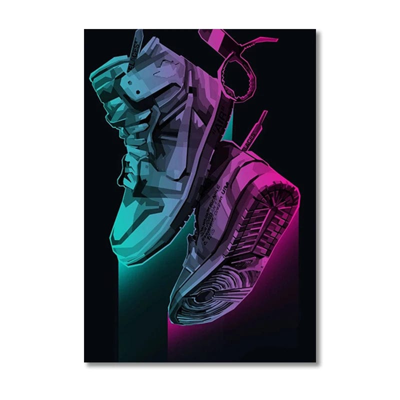 Canvanation Style 4 / 30X40cm Affiche Chambre Sneaker Jordan Neon