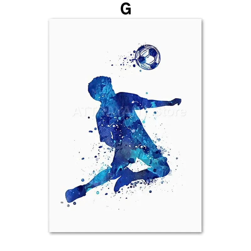 Canvanation G / 13X18 cm Affiche Football Bleu