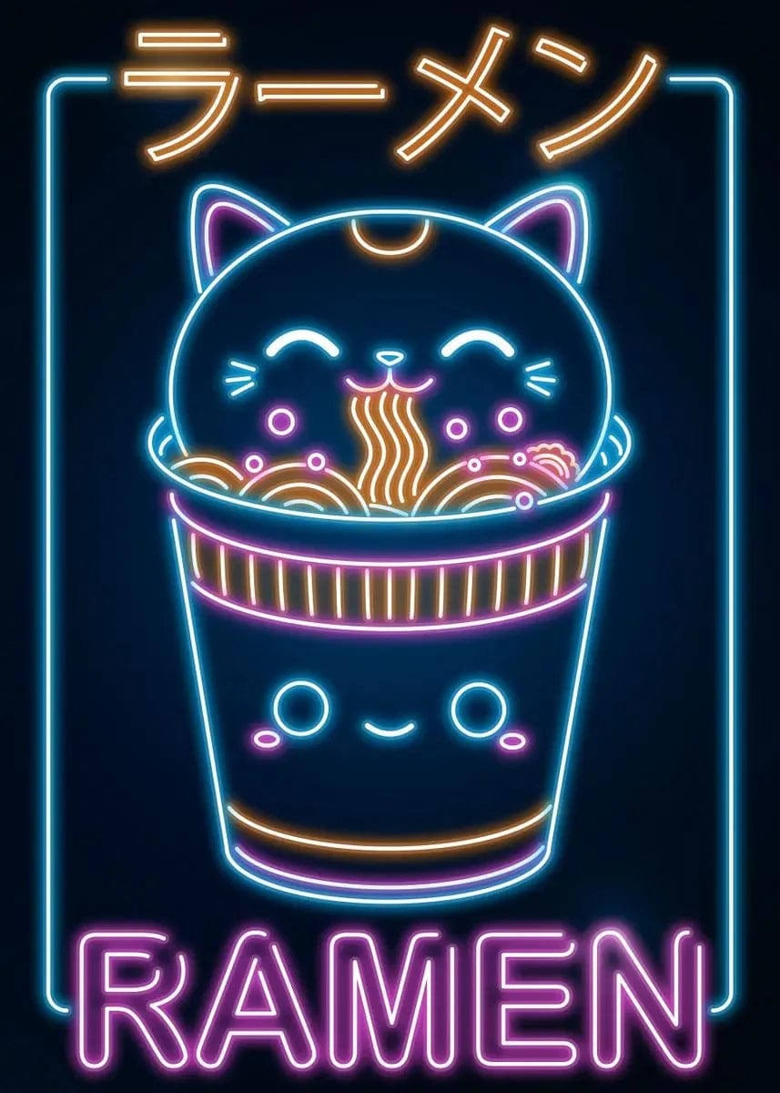 Canvanation 2 / 30x42cm Affiche Japonais Neon Retro Nourriture Ramen