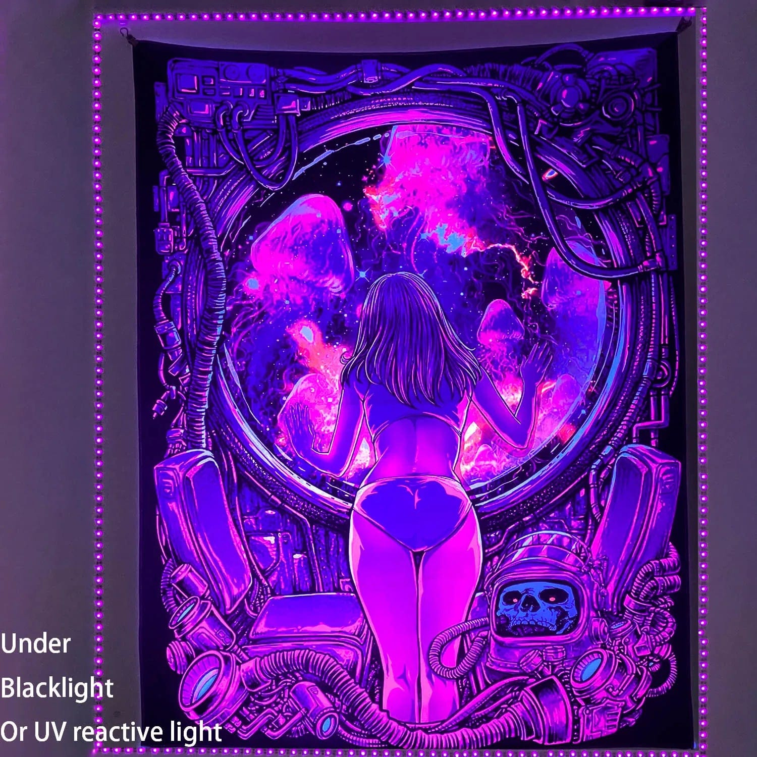 Canvanation Tapisserie Galaxie Espace Réactive aux UV – Pour une Ambiance Mystique et Féérique