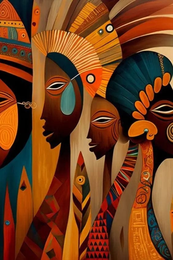 Canvanation 4 / 30x45cm Affiche Africaine Traditionnel
