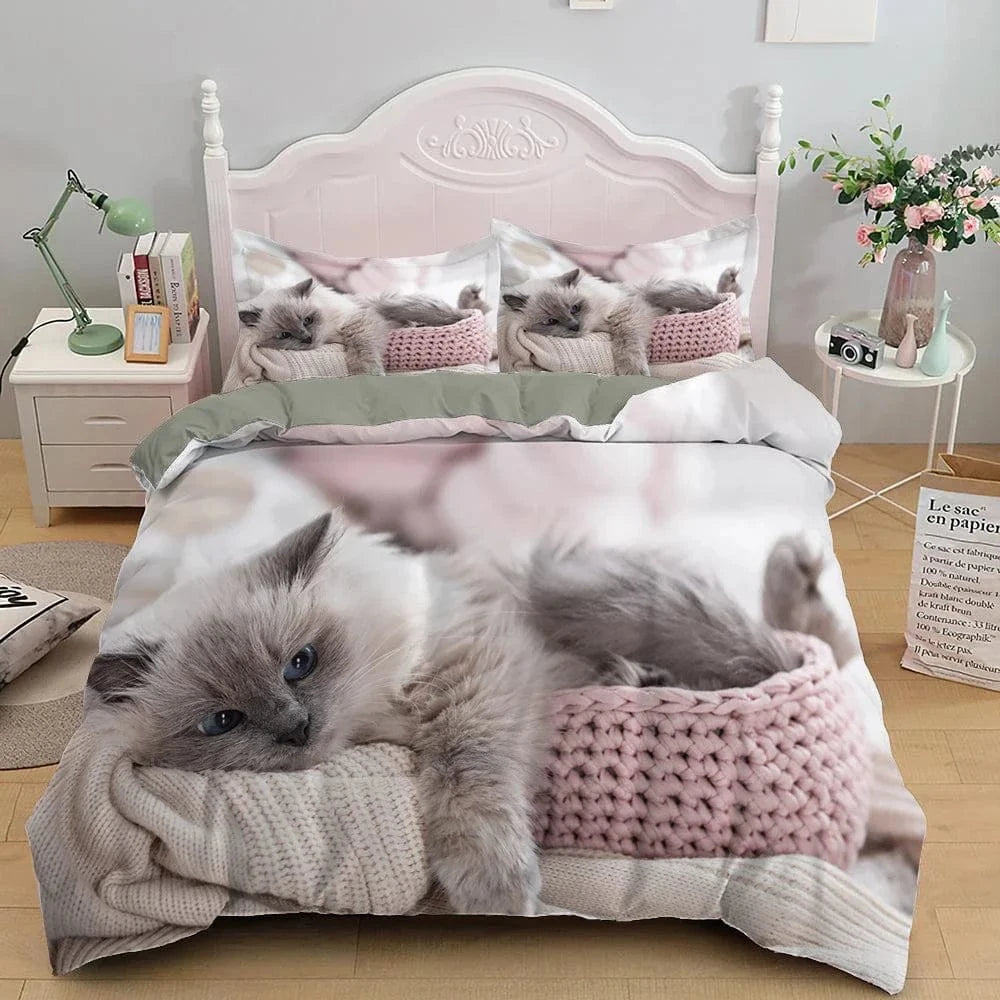 Canvanation 1 / 228x228cm 3pcs Housse De Couette - 3D Chat