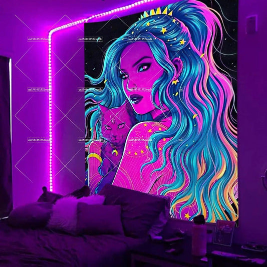 Canvanation GGT205 / 150x130cm Tapisserie UV de fille qui tripe