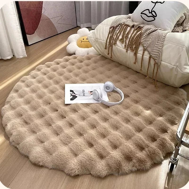 Canvanation Kaki / 50X50CM Tapis De Chambre - Rond Super Moelleux De Couleur Unie
