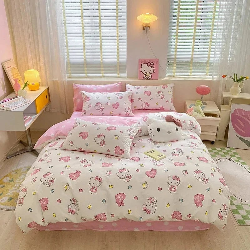 Canvanation F / EU 220x230cm 3PCS Housse De Couette - Hello Kitty