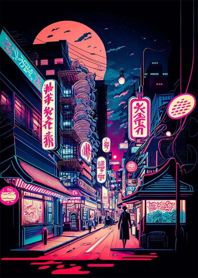 Canvanation 6 / 50x70cm Affiche Pop Art Neon Japon Tokyo Rue