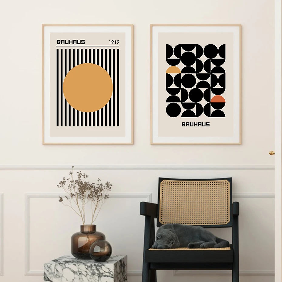 Affiche Art Abstrait Bauhaus Geometrique