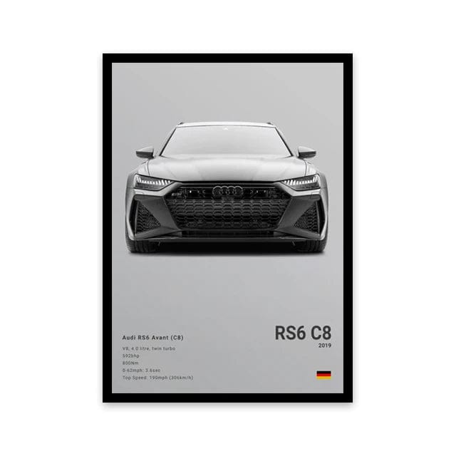 Canvanation Affiche Voiture Sportif R8 RS3 M3 M5