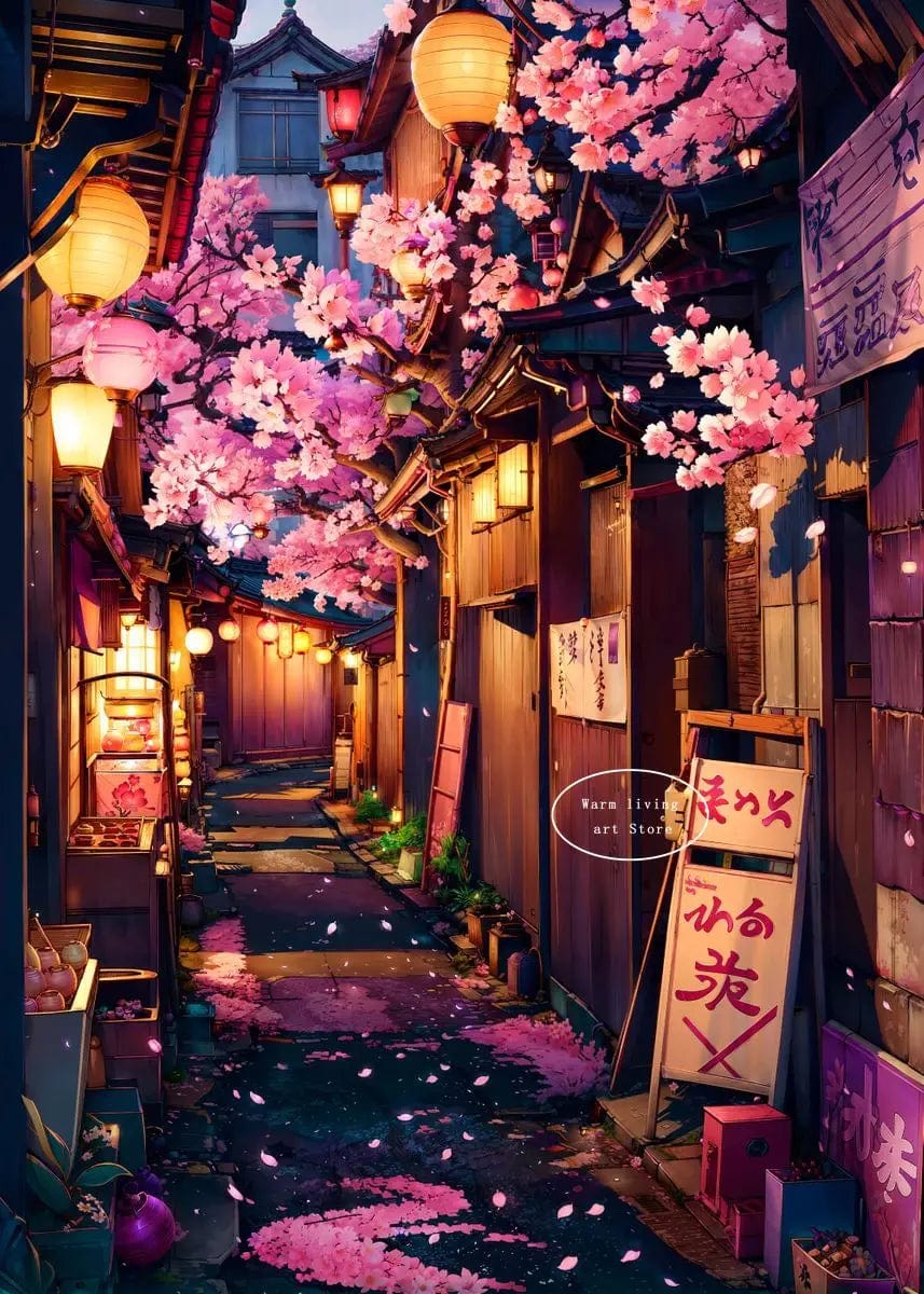 Canvanation 27 / 60X80cm Affiche Japonais De La Rue Tokyo de l'Anime Japonais Sakura