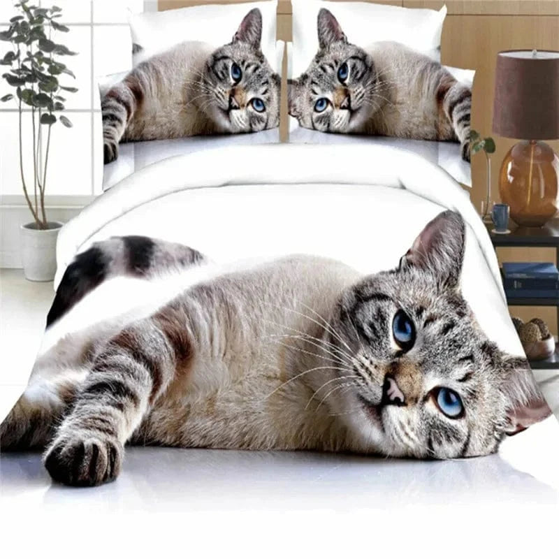 Canvanation 2 / 180x210cm 3pcs Housse De Couette - 3D Cute Chat