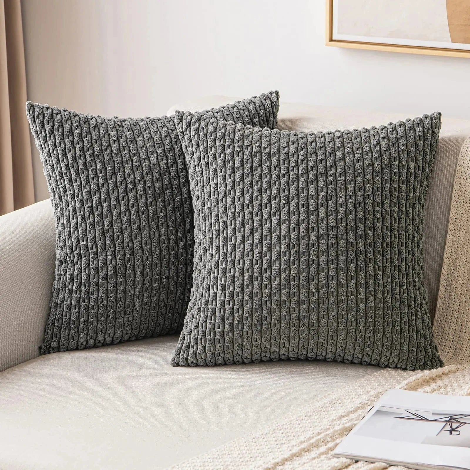 Canvanation Gris / 50x50cm Housse de Coussin Élégante et Confortable