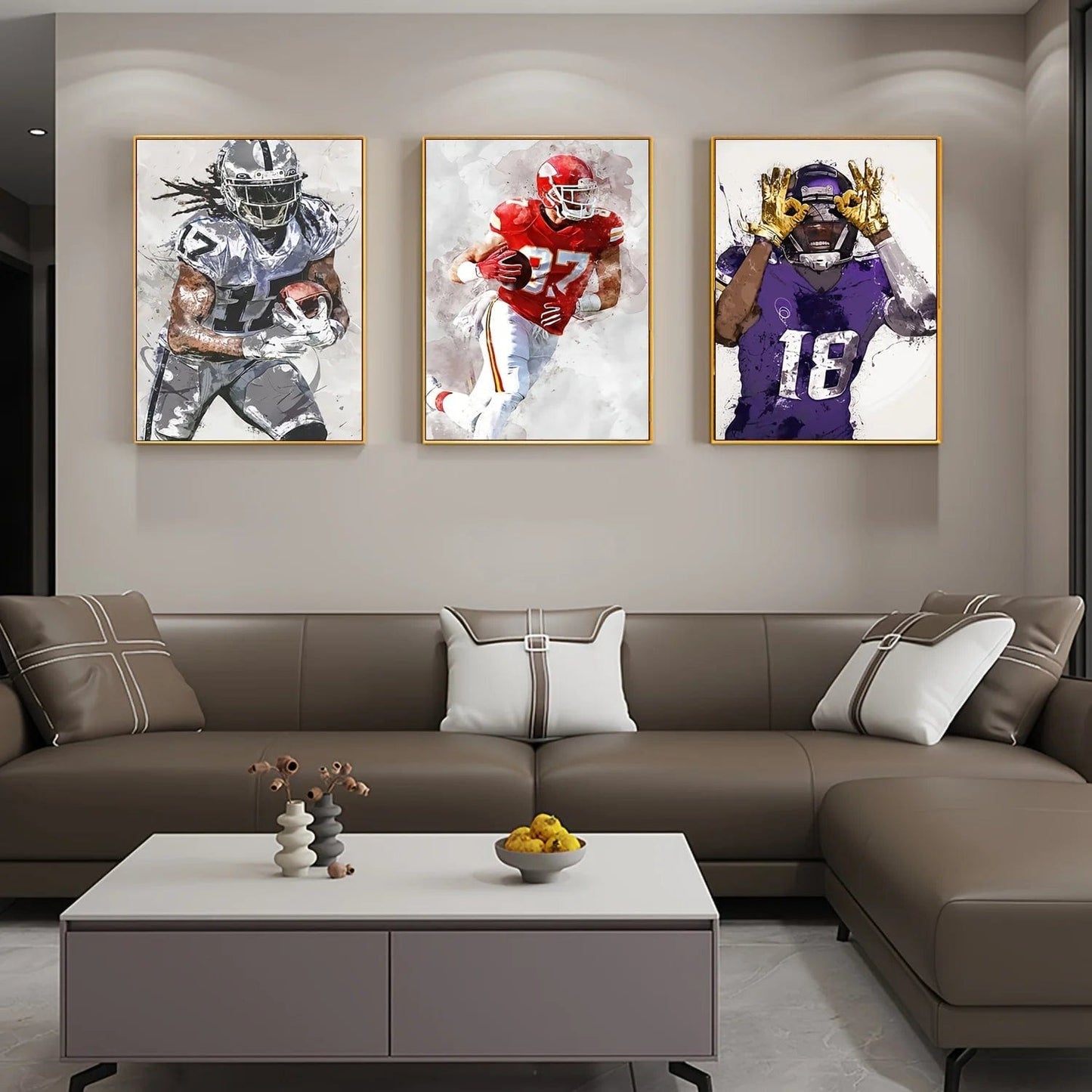 Canvanation 3pcs / 50x70cm Affiche Football Americain All Star