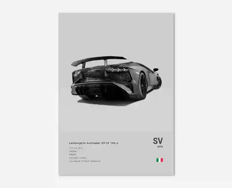 Canvanation 2 / 50x75cm Affiche Voiture Lamborghini Luxe Sto Veneno Urus Aventador SVJ