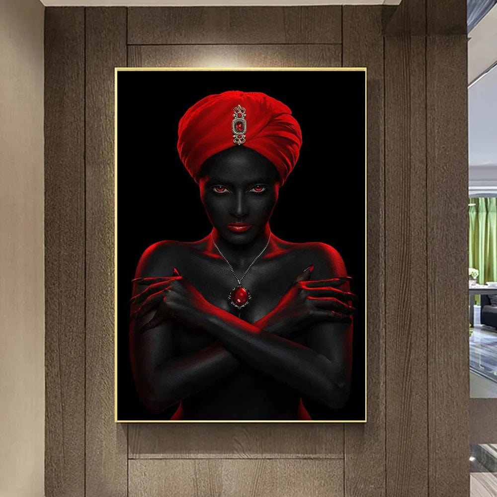 Canvanation Affiche Doigt Femme Africaine Or Peinture Lêvres