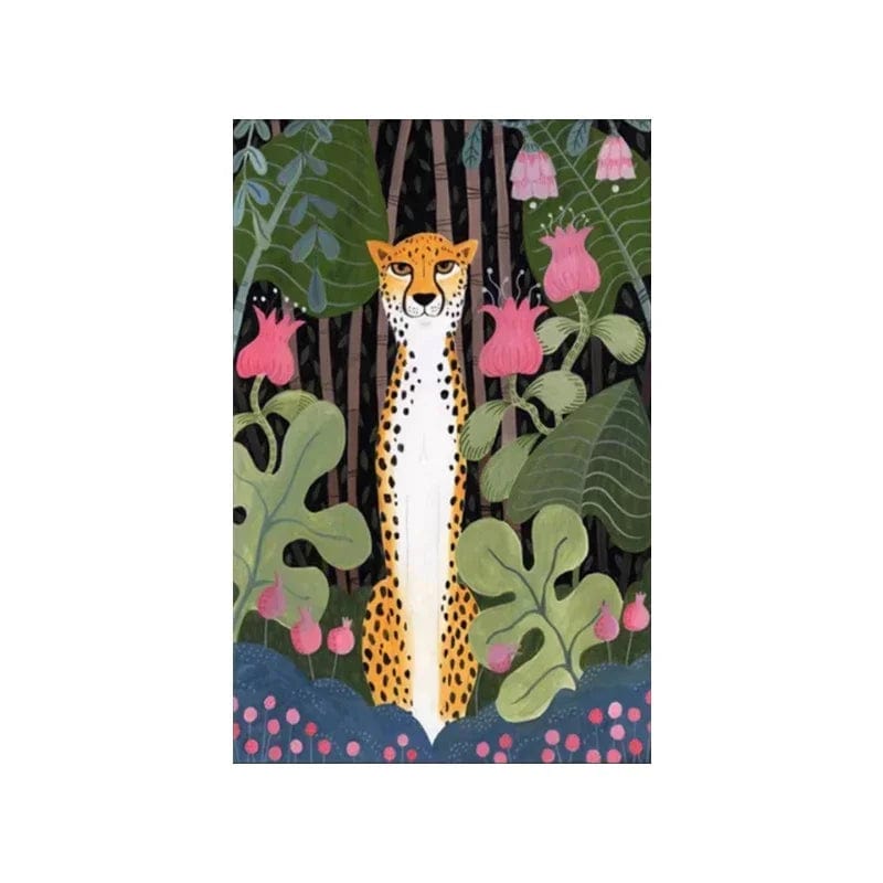 Canvanation CC354-QD / 140x200cm Tapis De Chambre - Animaux De La Jungle Abstrait