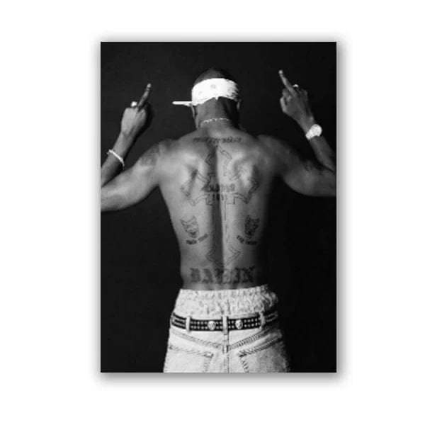 Canvanation cPH1780 / A3 30x42 cm No Frame Affiche Rap Tupac Shakur Noir Blanc Photographie