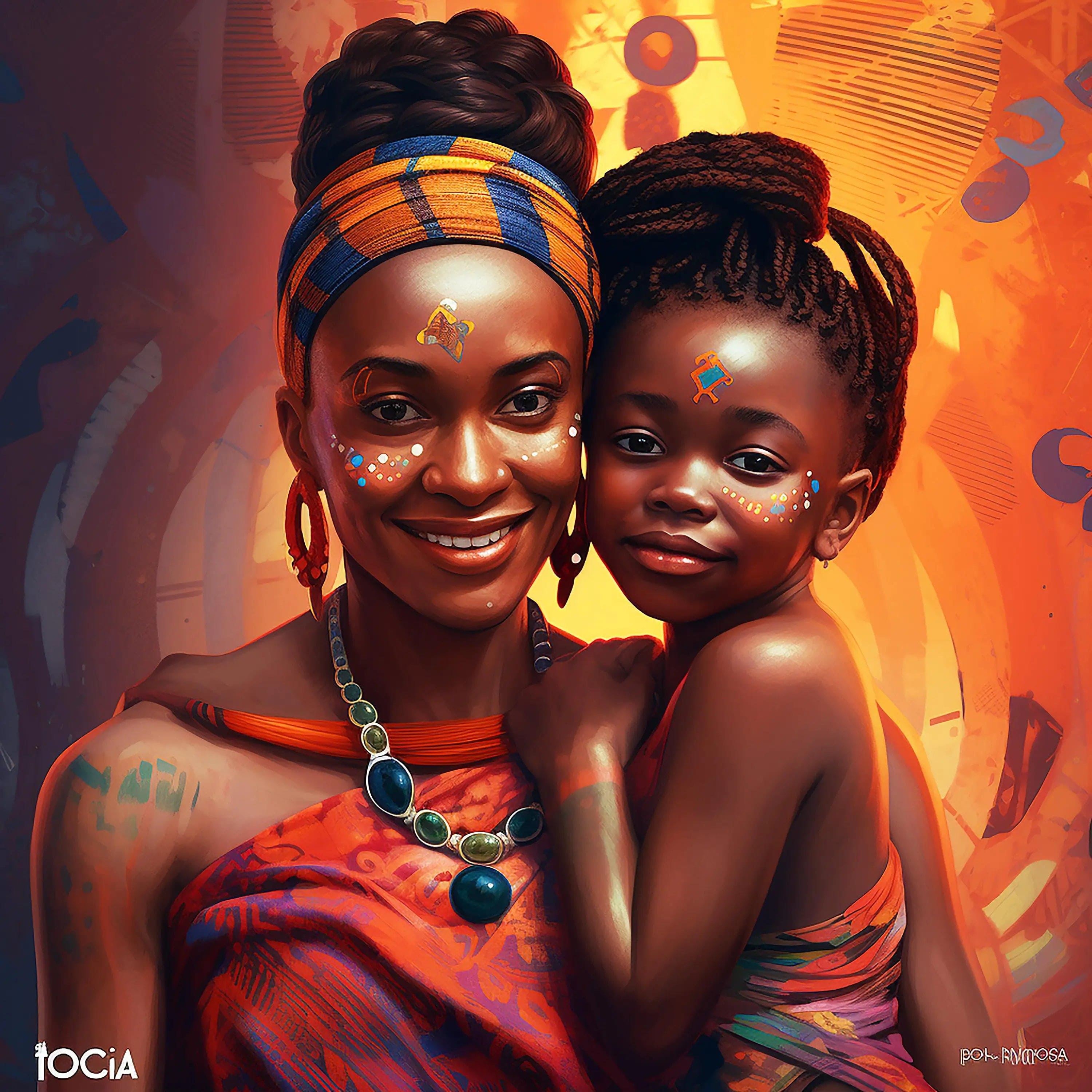 Canvanation PF 30681 / 70x70cm Affiche Femme Africaine Coloré