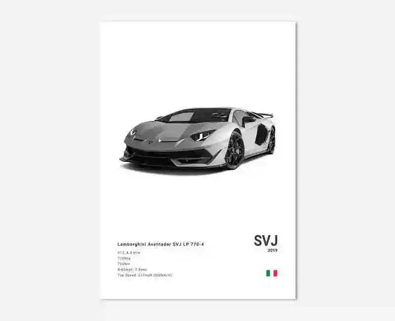 Canvanation 13 / 50x75cm Affiche Voiture Lamborghini Luxe Sto Veneno Urus Aventador SVJ