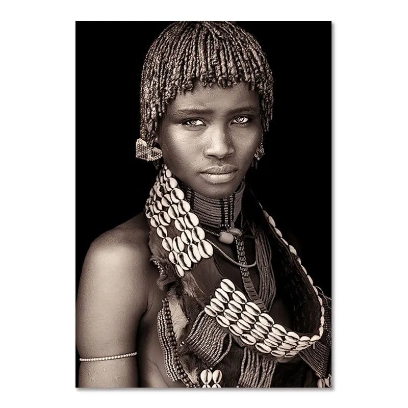 Canvanation 06 / 30x40cm Affiche Femme Africaine Noir Et Blanc