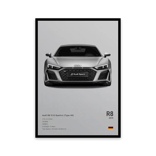 Canvanation Affiche Voiture Sportif R8 RS3 M3 M5