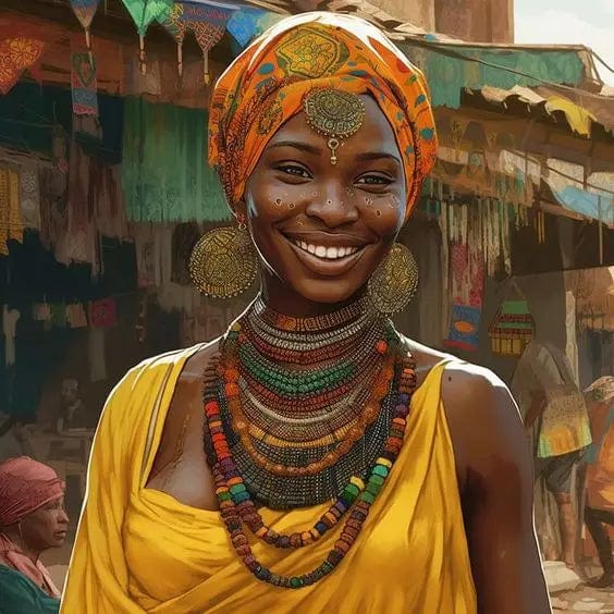 Canvanation 20 / 50x50cm Affiche Africain Femmes Et Enfants