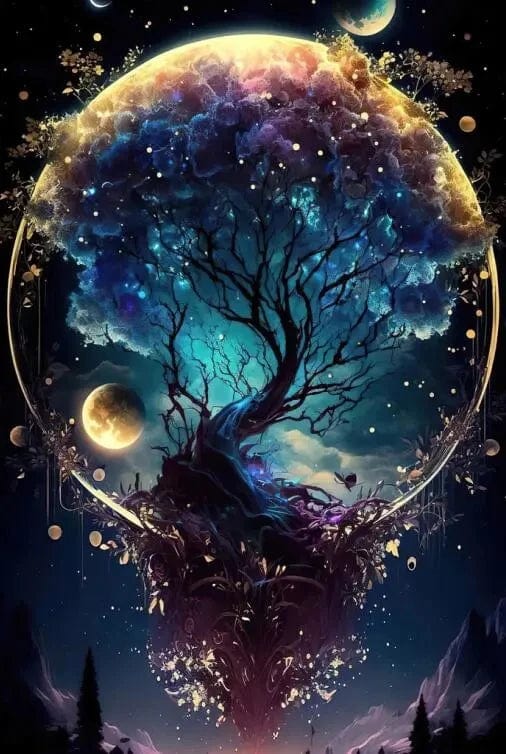 Canvanation PF20894 / 60x80cm Sans Cadre Affiche Majesté Végétale : L'Éclat Sublime de l'Arbre de Vie