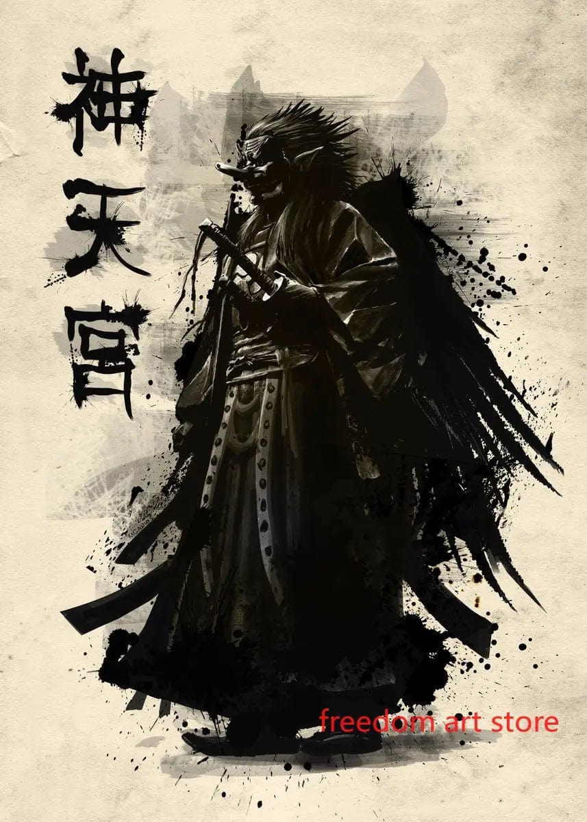 Canvanation Poster D'art Japonais Geisha Samurai