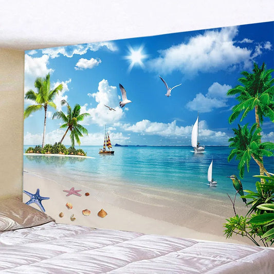Canvanation Tapisserie Paysage Naturel de Plage