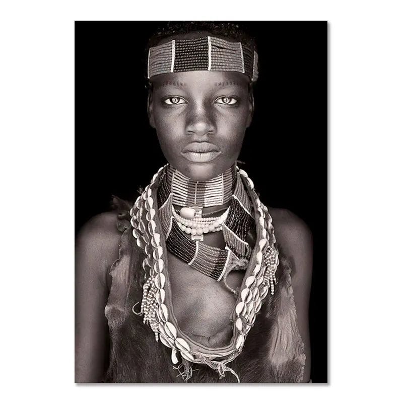 Canvanation 13 / 40x60cm Affiche Femme Africaine Noir Et Blanc