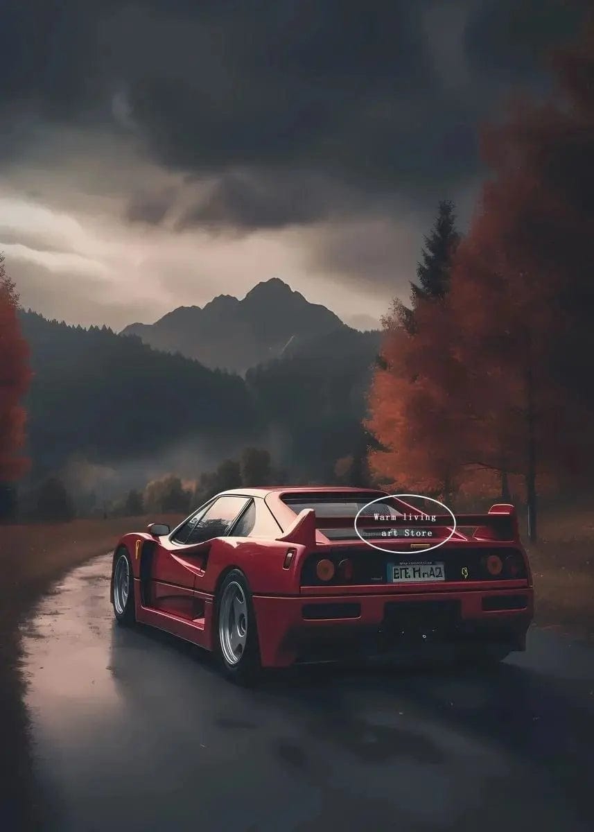 Canvanation 31 / 30x40cm Affiche Voiture De Sport Rouge Ferraris