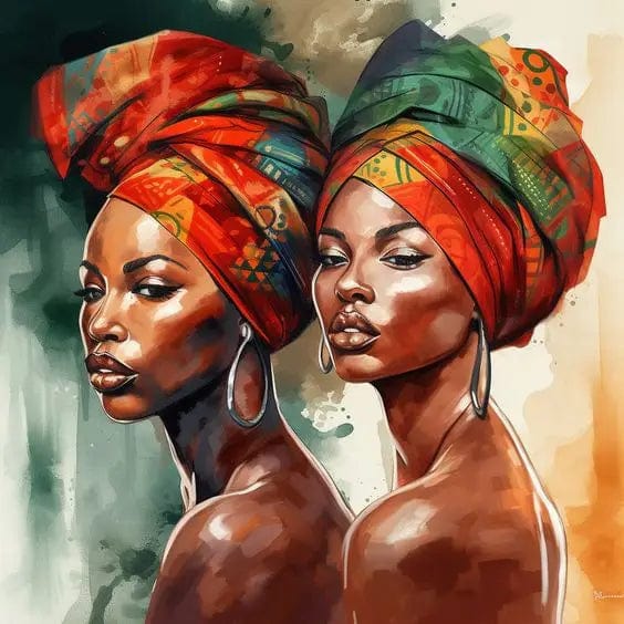 Canvanation PF40527 / 50x50cm Affiche Africain Femmes Et Enfants