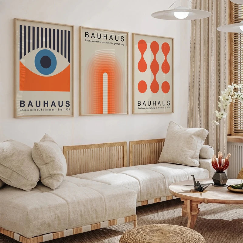 Affiche Bauhaus Orange Abstrait Poster