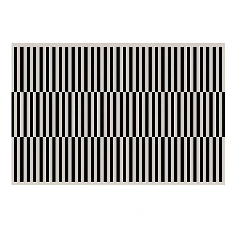 Canvanation A / 160x230cm Tapis De Chambre - Noir Et Blanc Géométrique