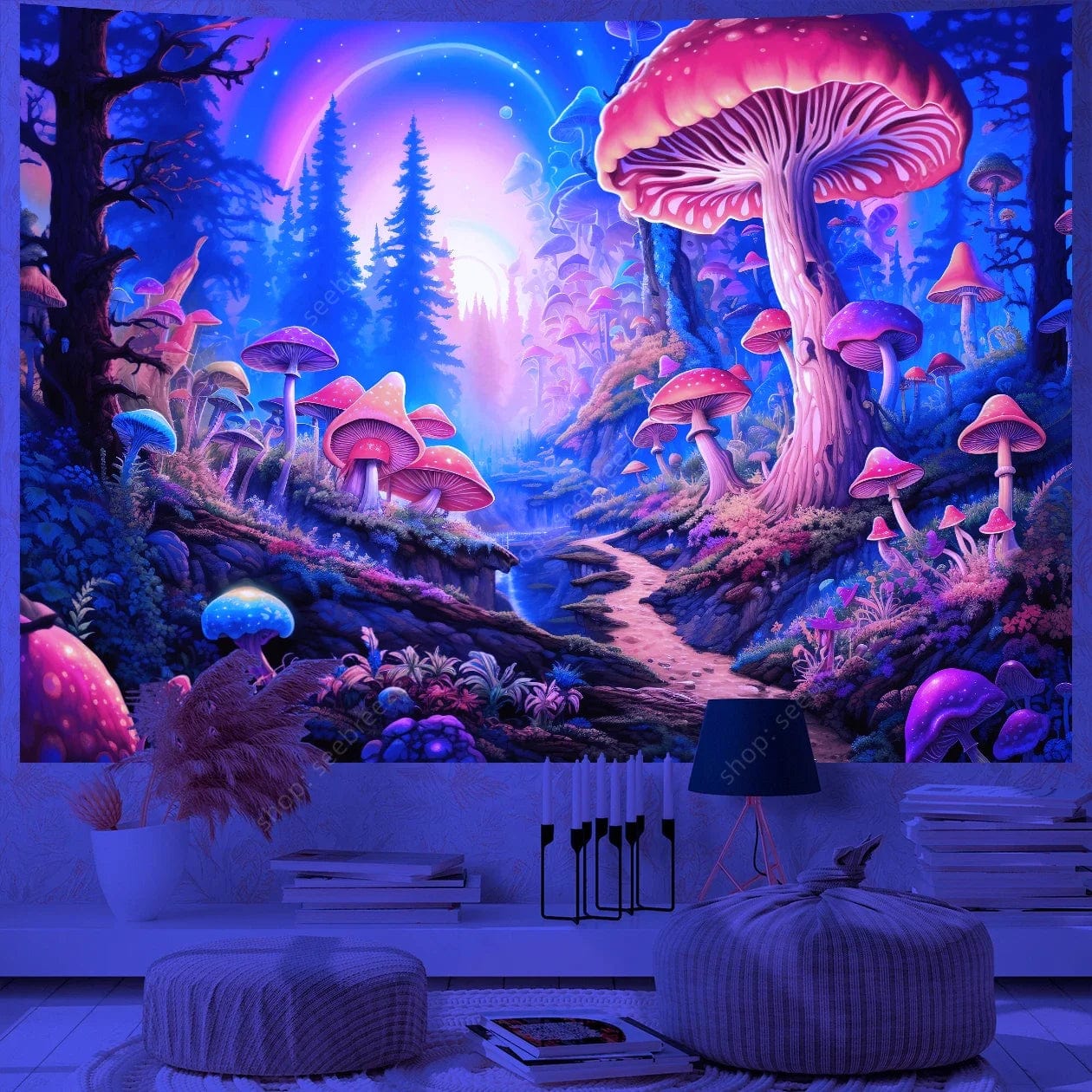 Canvanation WF2082 / 73x95cm Tapisserie Champignon Fantastique Réactif UV