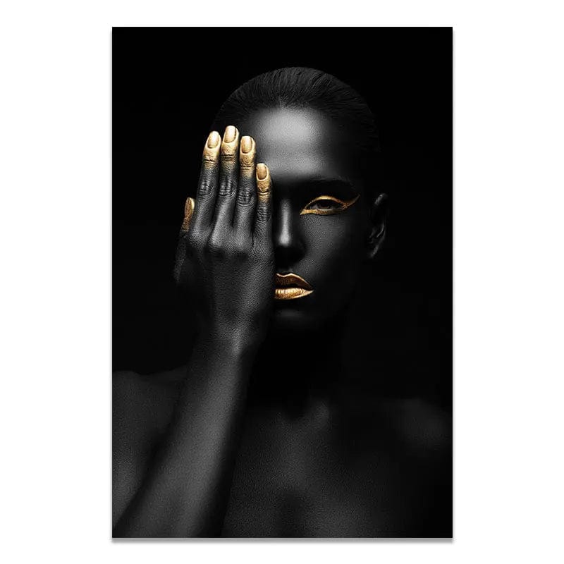 Canvanation PF 781 / 58x90CM Affiche Femme Africaine Noir Or