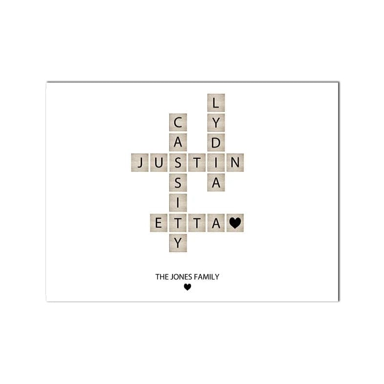 Canvanation 3 / 40x60cm Sans Cadre Poster Personnalisé Du Nom De Famille Scrable
