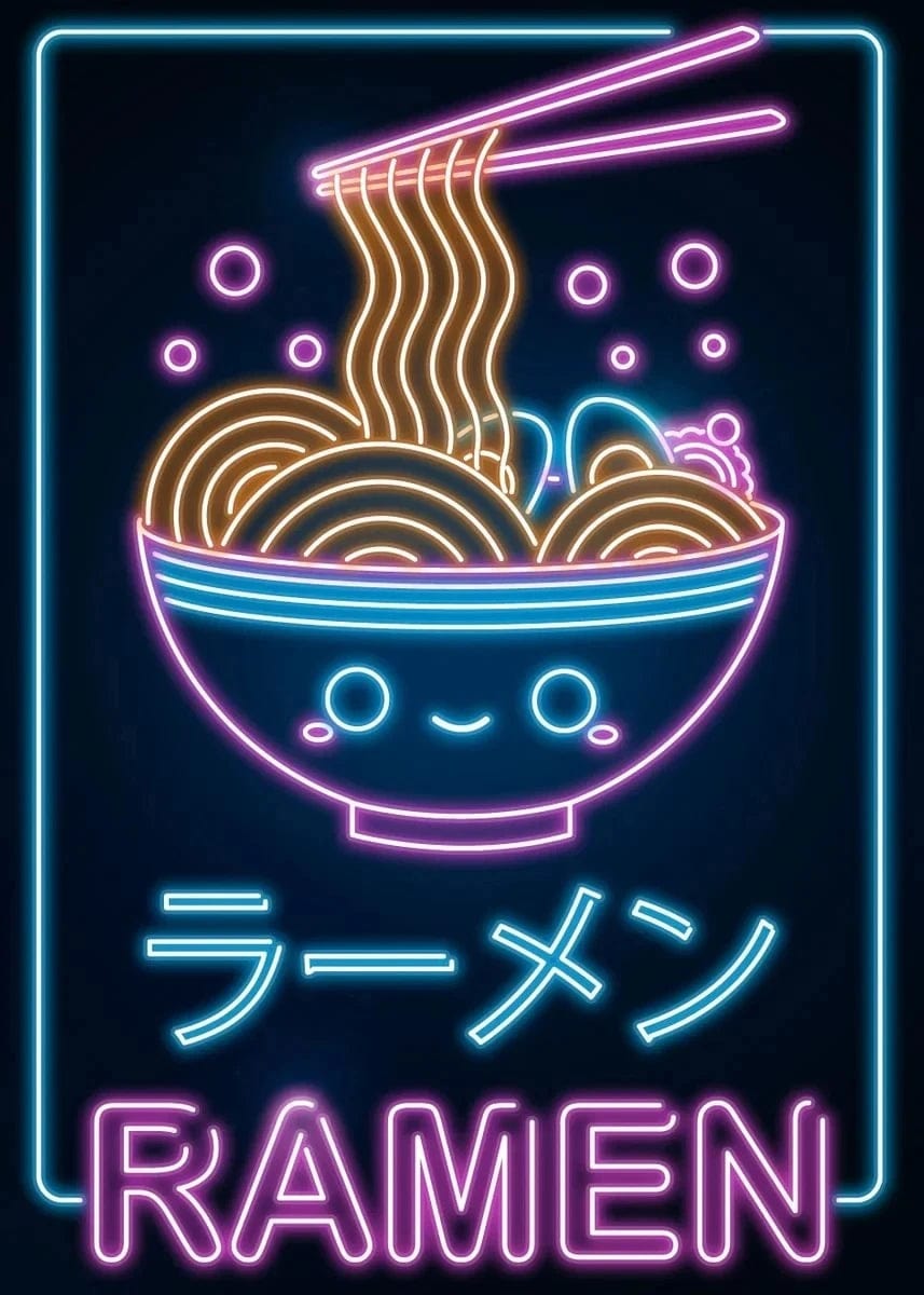 Canvanation 22 / 30x42cm Affiche Japonais Neon Retro Nourriture Ramen