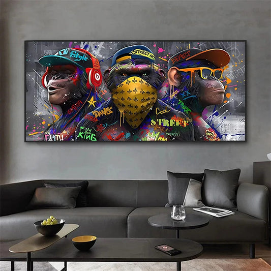 Canvanation Poster Graffiti Trois Singes Street Art
