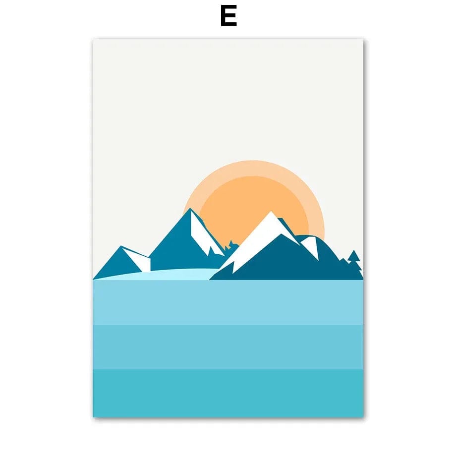 Canvanation E / 40X50 cm Poster Vintage Ski Minimaliste Snowboard Montagne