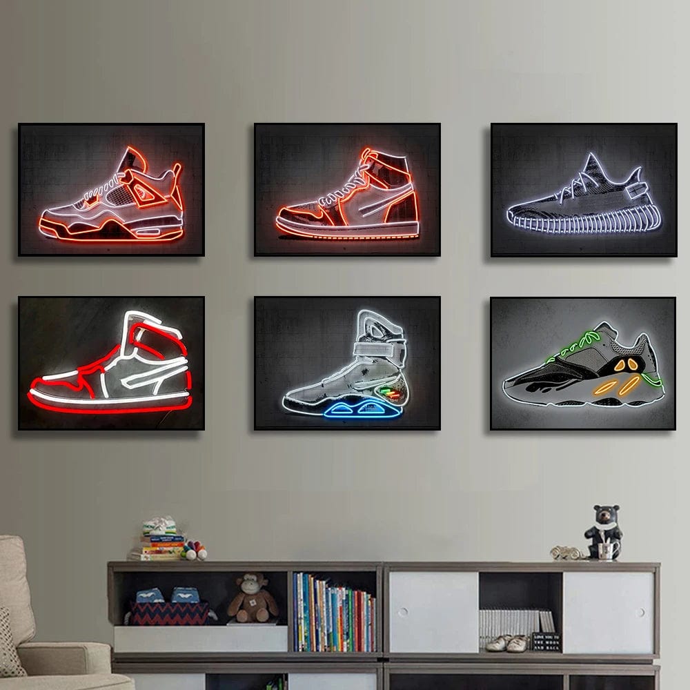 Canvanation Affiche Chambre Sneaker Jordan Neon