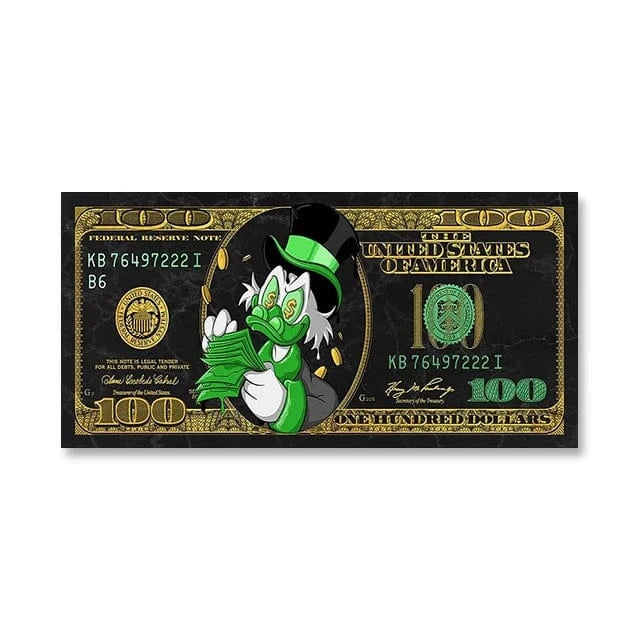 Canvanation SW8705 / 55x110 cm Affiche Pop Art Picsou Billet De Banque