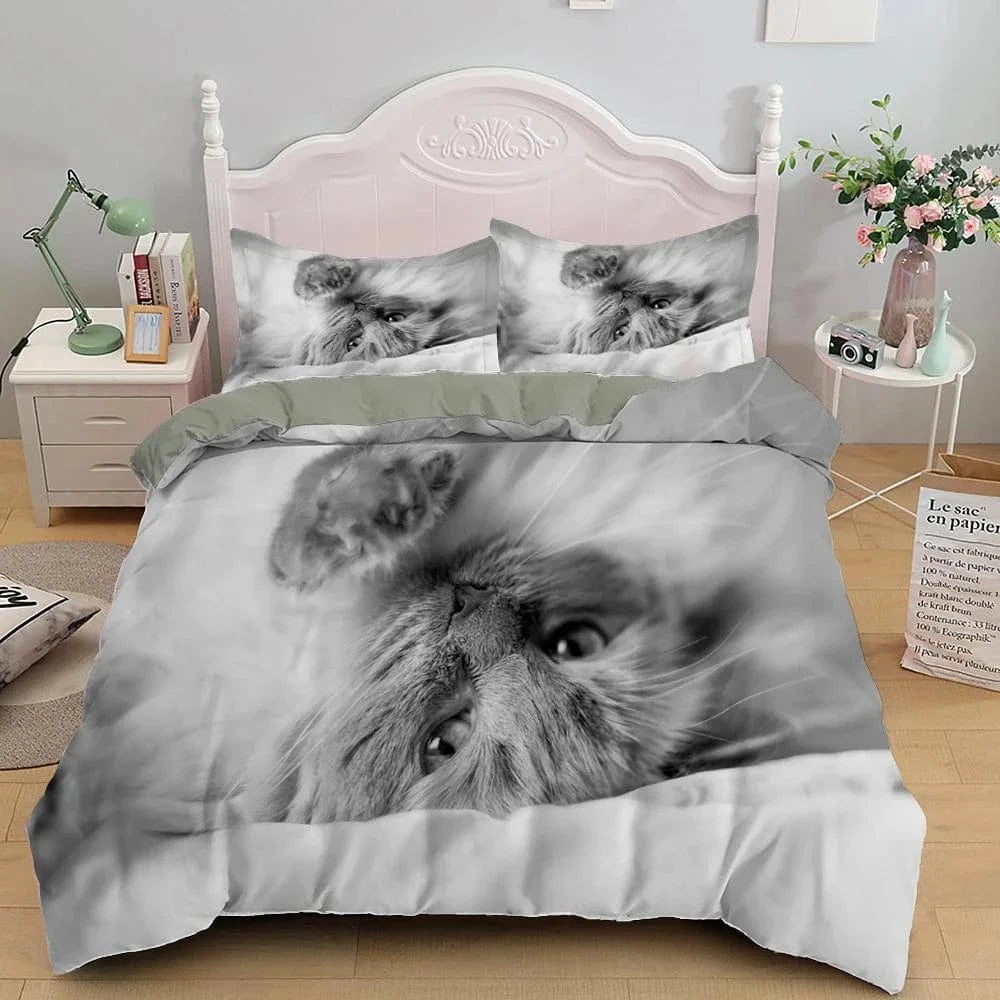 Canvanation 10 / 200x200cm 3pcs Housse De Couette - 3D Chat