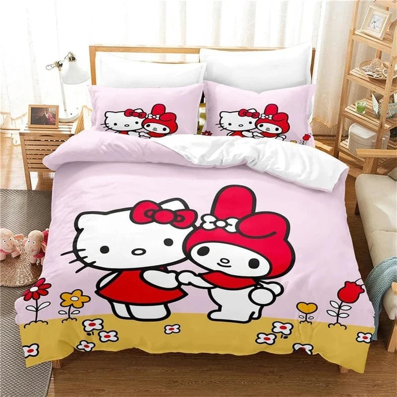 Canvanation O / US 203x228cm 3PCS Housse De Couette - Kawai Hello Kitty