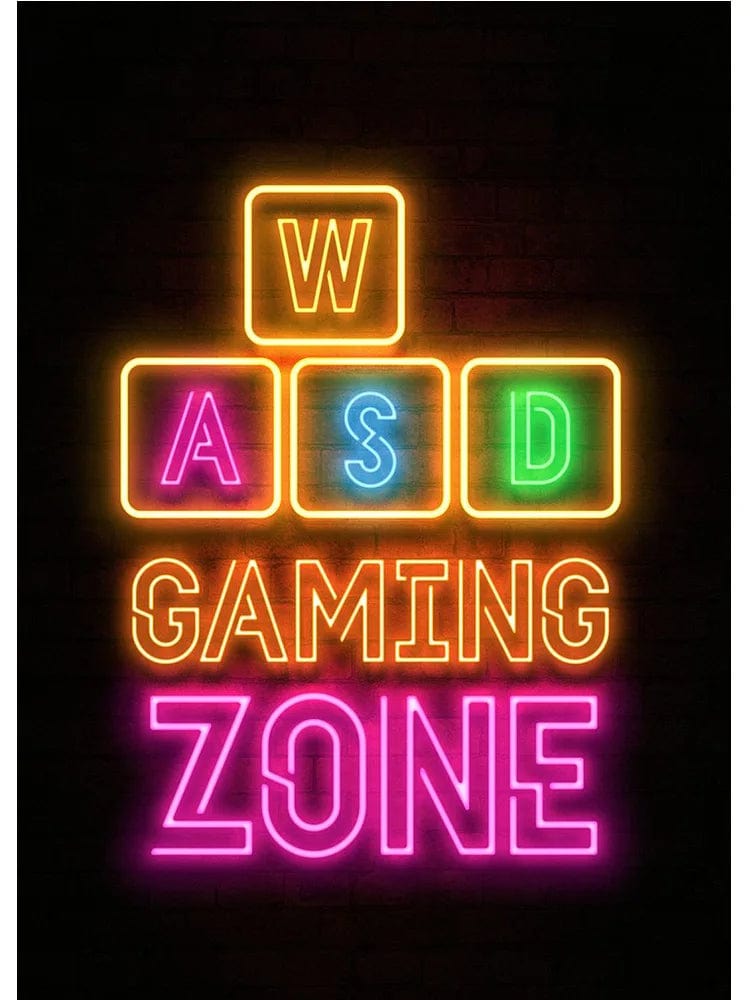 Canvanation H / 50x70cm Affiche Neon Art Gaming Zone