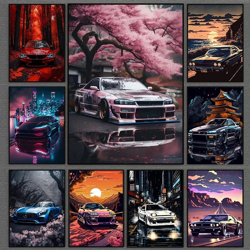 Canvanation Affiche Voiture Retro Nissan Skyline GTR