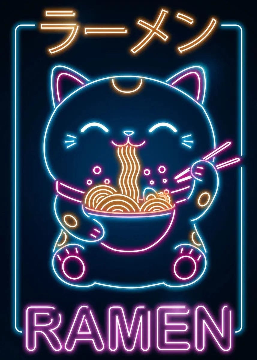 Canvanation 3 / 30x42cm Affiche Japonais Neon Retro Nourriture Ramen