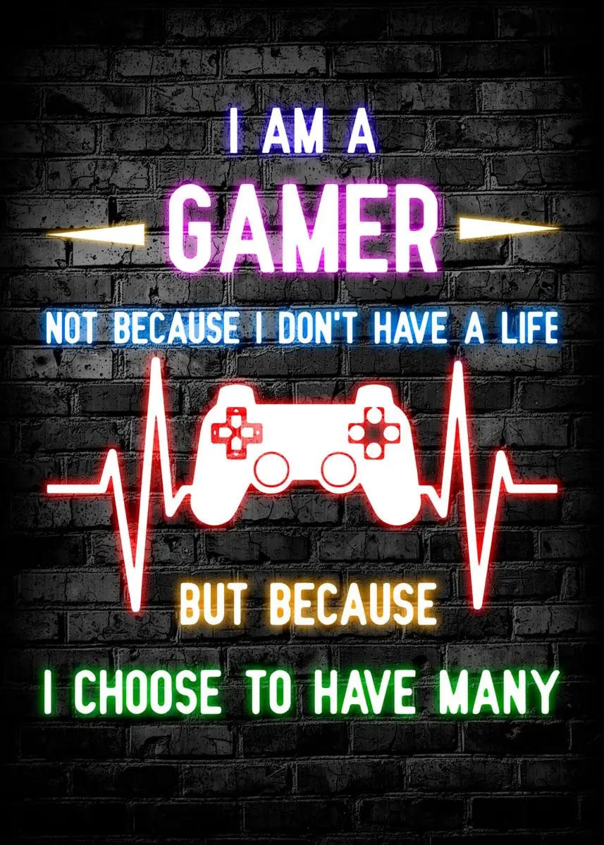 Canvanation K / 20X30cm Affiche Chat Neon Chambre Gaming