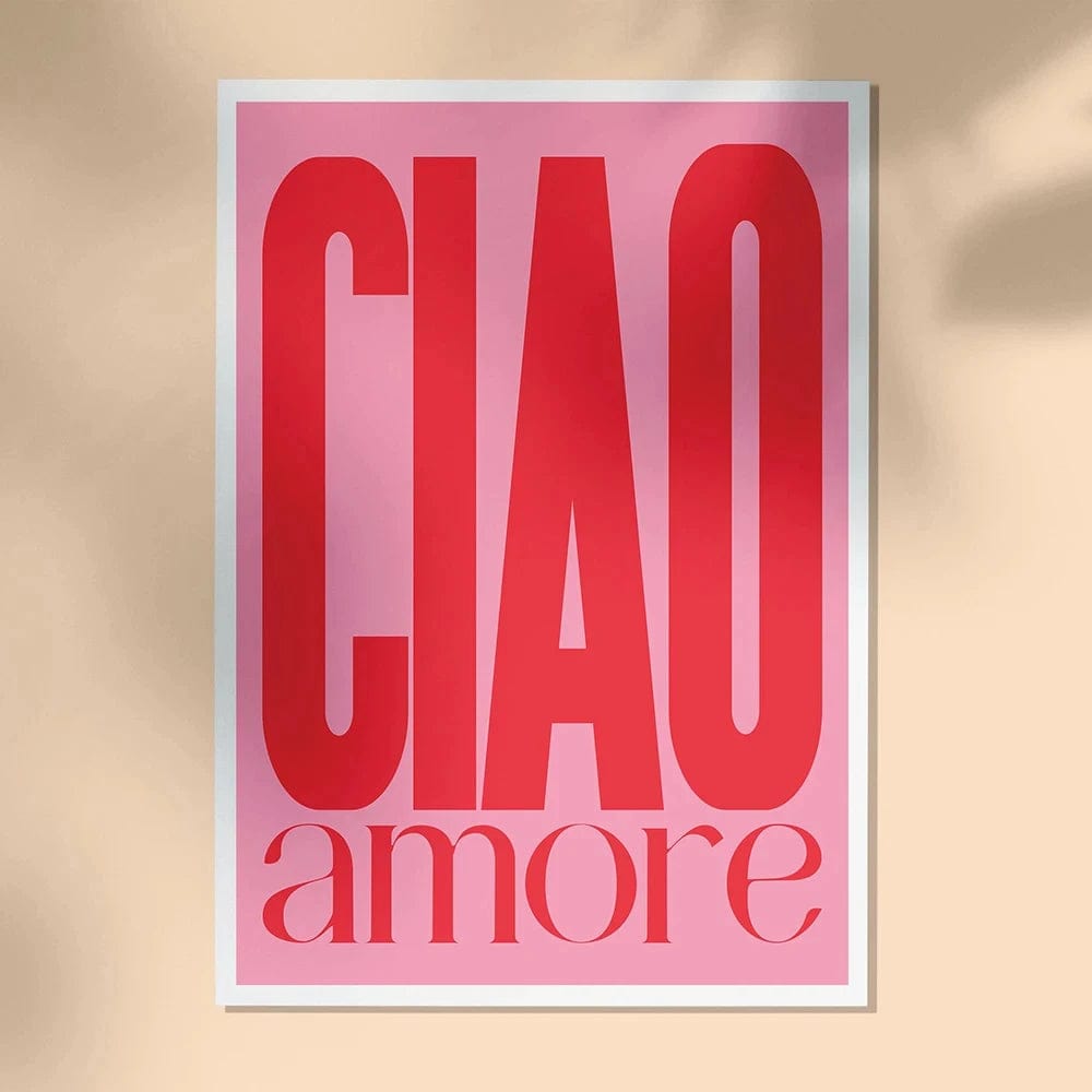 Canvanation 28 / 50x70cm Affiche Citation Ciao Amore Espagnol