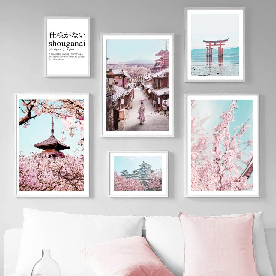Canvanation Affiche Japonais Tokyo Cherry Mount Fuji Miyajima